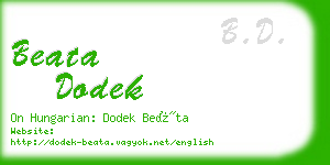 beata dodek business card